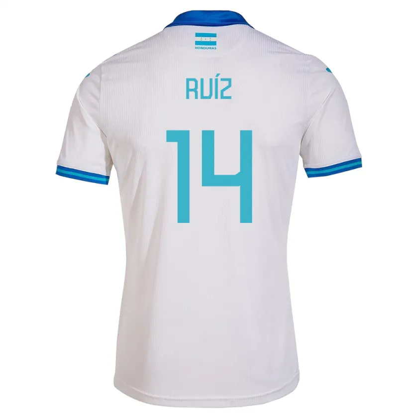 Danxen Hombre Camiseta Honduras David Ruíz #14 Blanco 1ª Equipación 24-26 La Camisa México