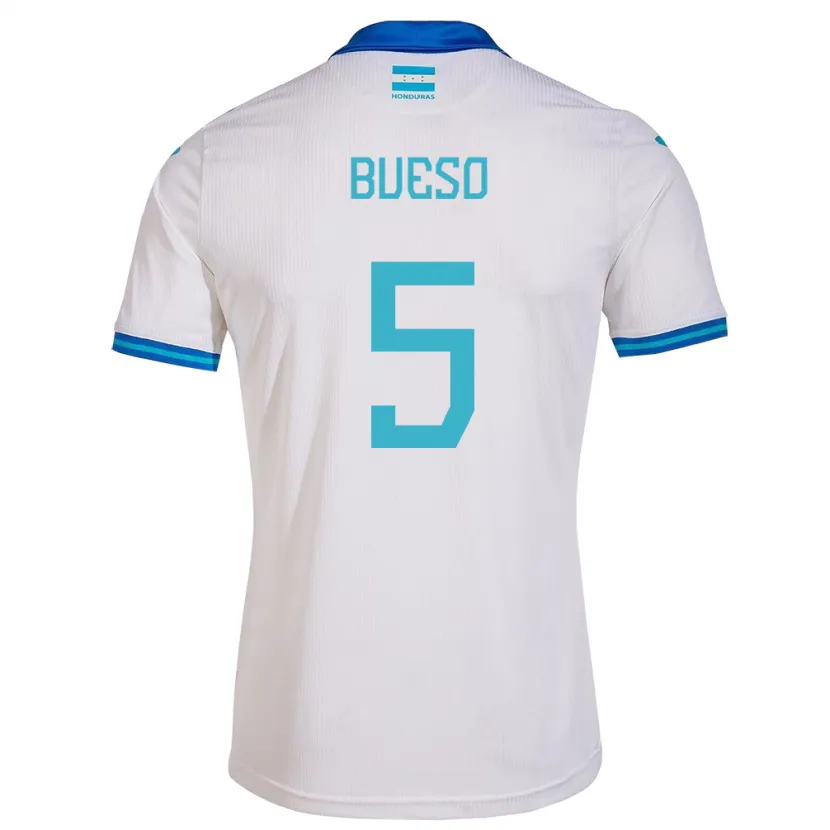 Danxen Hombre Camiseta Honduras Jonathan Bueso #5 Blanco 1ª Equipación 24-26 La Camisa México