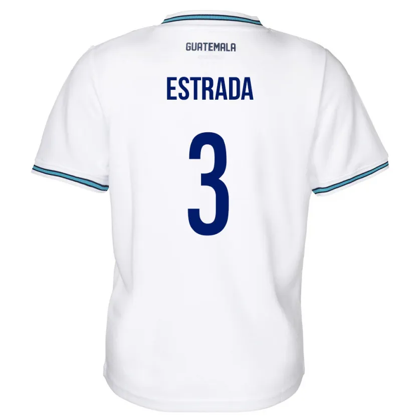 Danxen Hombre Camiseta Guatemala Carlos Estrada #3 Blanco 1ª Equipación 24-26 La Camisa México