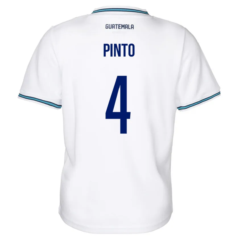 Danxen Hombre Camiseta Guatemala José Carlos Pinto #4 Blanco 1ª Equipación 24-26 La Camisa México