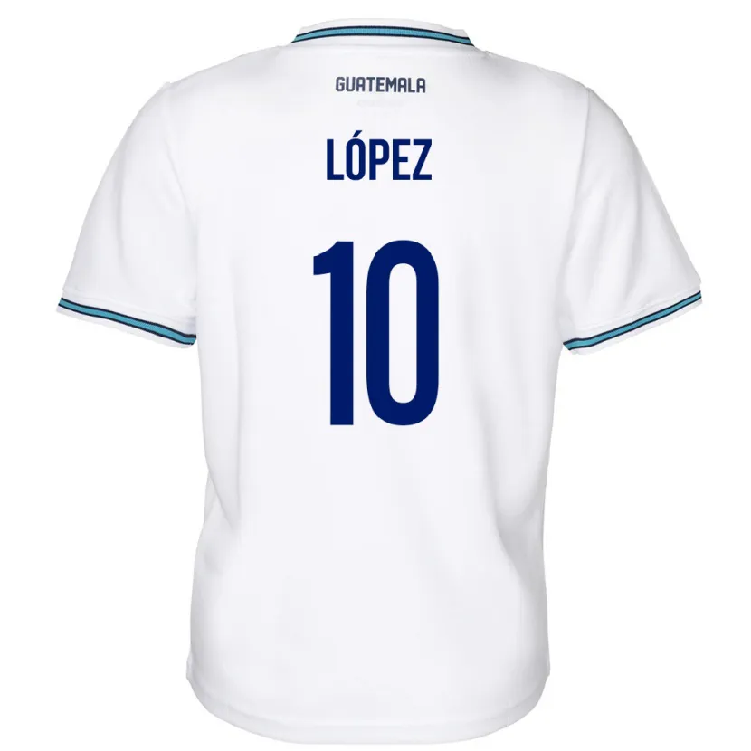 Danxen Hombre Camiseta Guatemala Antonio López #10 Blanco 1ª Equipación 24-26 La Camisa México
