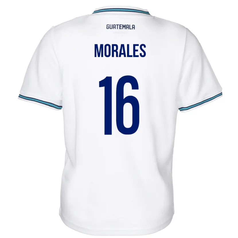 Danxen Hombre Camiseta Guatemala José Morales #16 Blanco 1ª Equipación 24-26 La Camisa México