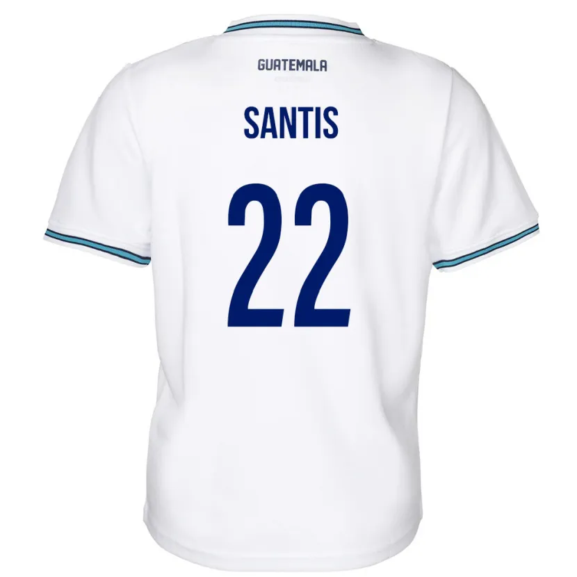 Danxen Hombre Camiseta Guatemala Diego Santis #22 Blanco 1ª Equipación 24-26 La Camisa México
