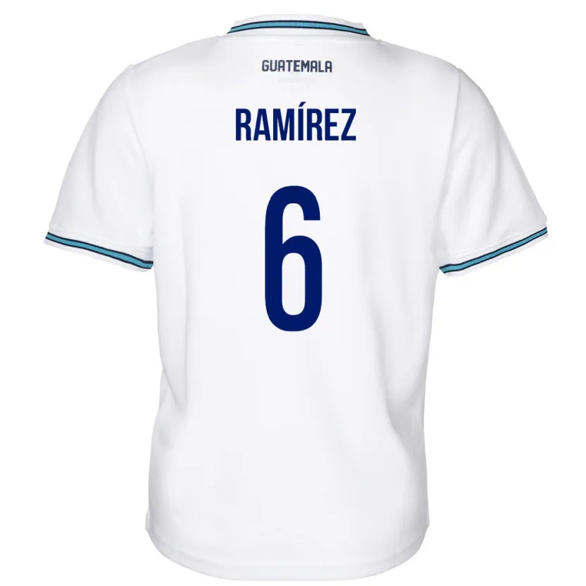 Danxen Hombre Camiseta Guatemala Kevin Ramírez #6 Blanco 1ª Equipación 24-26 La Camisa México