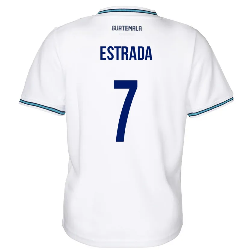 Danxen Hombre Camiseta Guatemala Javier Estrada #7 Blanco 1ª Equipación 24-26 La Camisa México