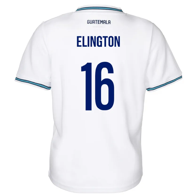 Danxen Hombre Camiseta Guatemala Elvi Elington #16 Blanco 1ª Equipación 24-26 La Camisa México