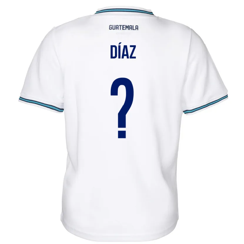 Danxen Hombre Camiseta Guatemala Hendryck Díaz #0 Blanco 1ª Equipación 24-26 La Camisa México