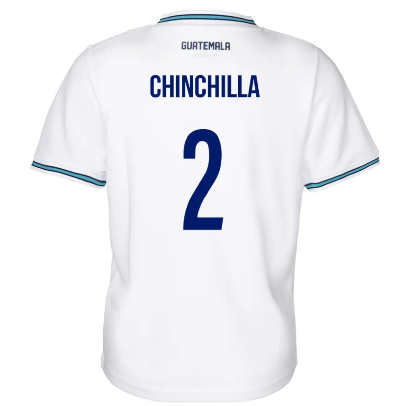 Danxen Hombre Camiseta Guatemala Nicolás Chinchilla #2 Blanco 1ª Equipación 24-26 La Camisa México