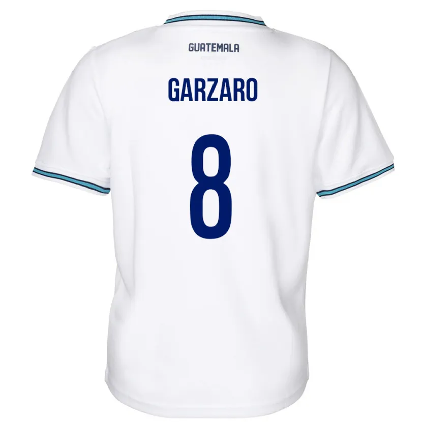 Danxen Hombre Camiseta Guatemala Santiago Garzaro #8 Blanco 1ª Equipación 24-26 La Camisa México