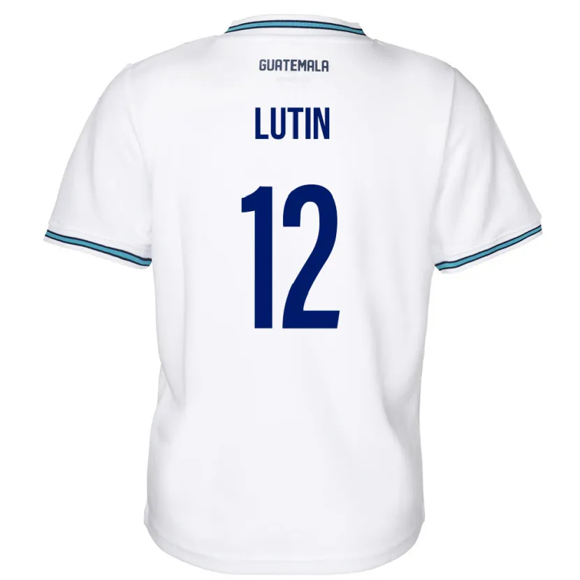 Danxen Hombre Camiseta Guatemala John Lutin #12 Blanco 1ª Equipación 24-26 La Camisa México