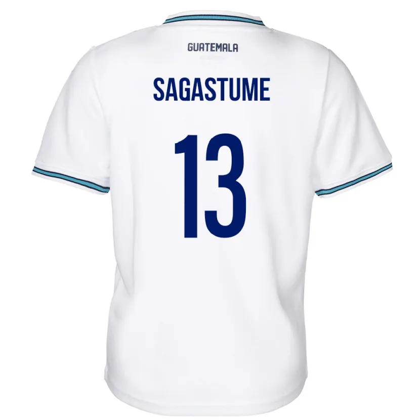 Danxen Hombre Camiseta Guatemala Selvin Sagastume #13 Blanco 1ª Equipación 24-26 La Camisa México