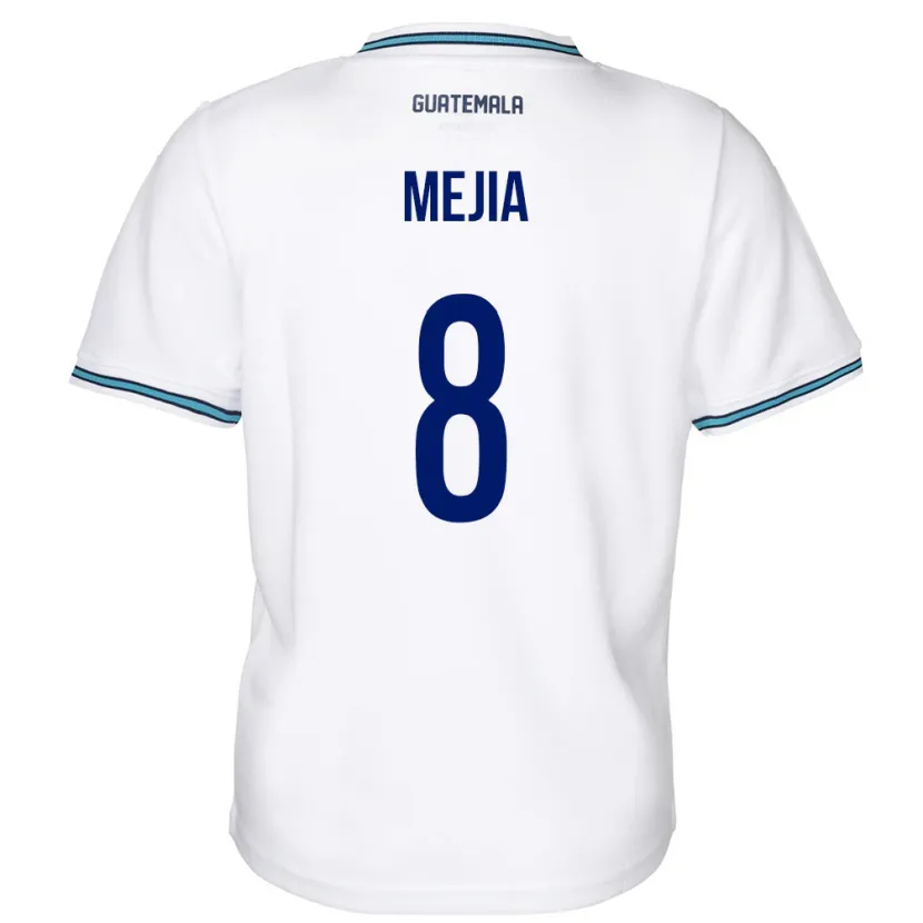 Danxen Hombre Camiseta Guatemala Robert Mejia #8 Blanco 1ª Equipación 24-26 La Camisa México