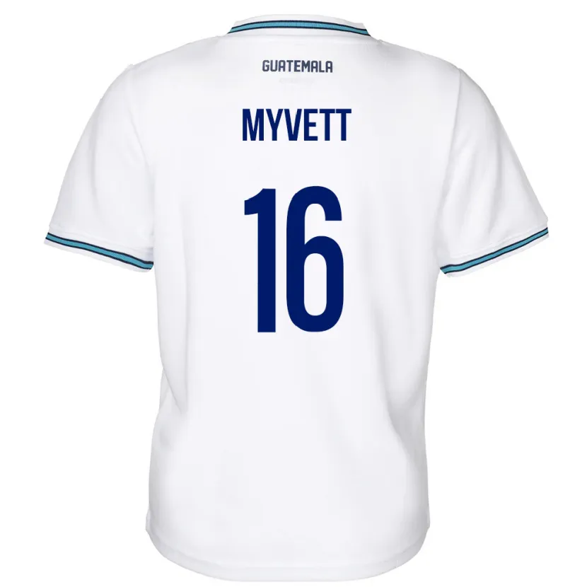 Danxen Hombre Camiseta Guatemala Jemery Myvett #16 Blanco 1ª Equipación 24-26 La Camisa México