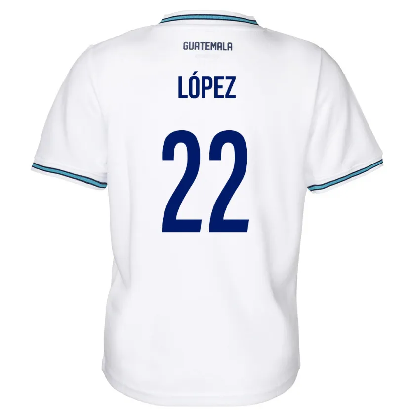Danxen Hombre Camiseta Guatemala Whitney López #22 Blanco 1ª Equipación 24-26 La Camisa México