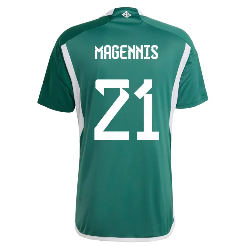 Danxen Hombre Camiseta Irlanda Del Norte Josh Magennis #21 Verde 1ª Equipación 24-26 La Camisa México