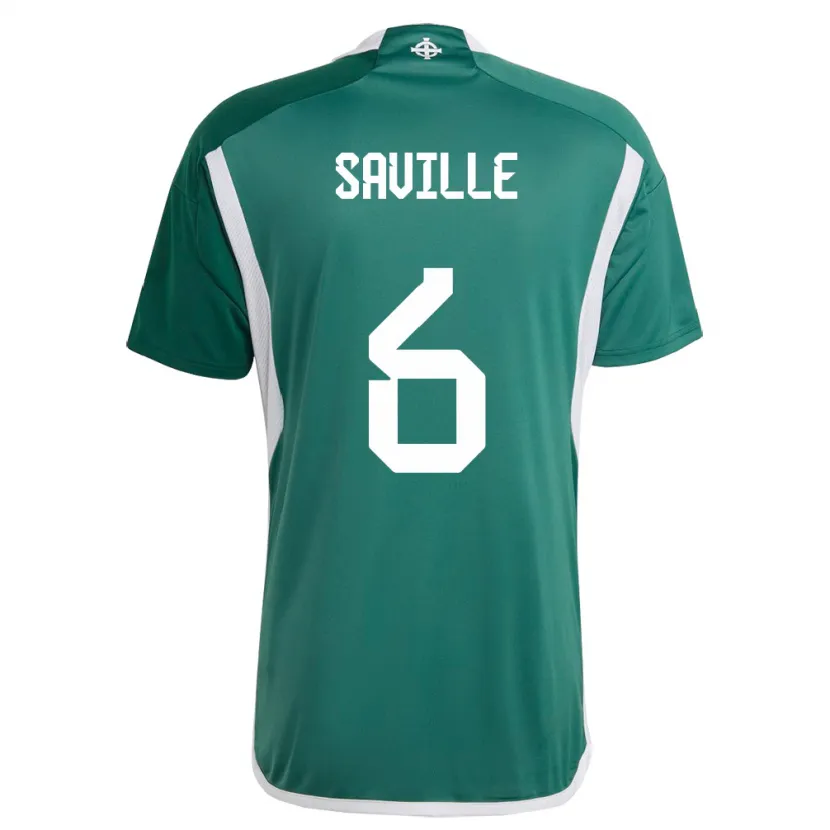 Danxen Hombre Camiseta Irlanda Del Norte George Saville #6 Verde 1ª Equipación 24-26 La Camisa México