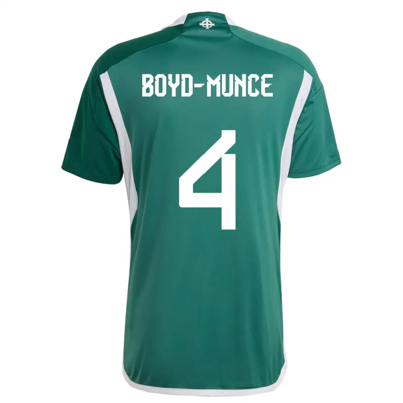 Danxen Hombre Camiseta Irlanda Del Norte Caolan Boyd-Munce #4 Verde 1ª Equipación 24-26 La Camisa México