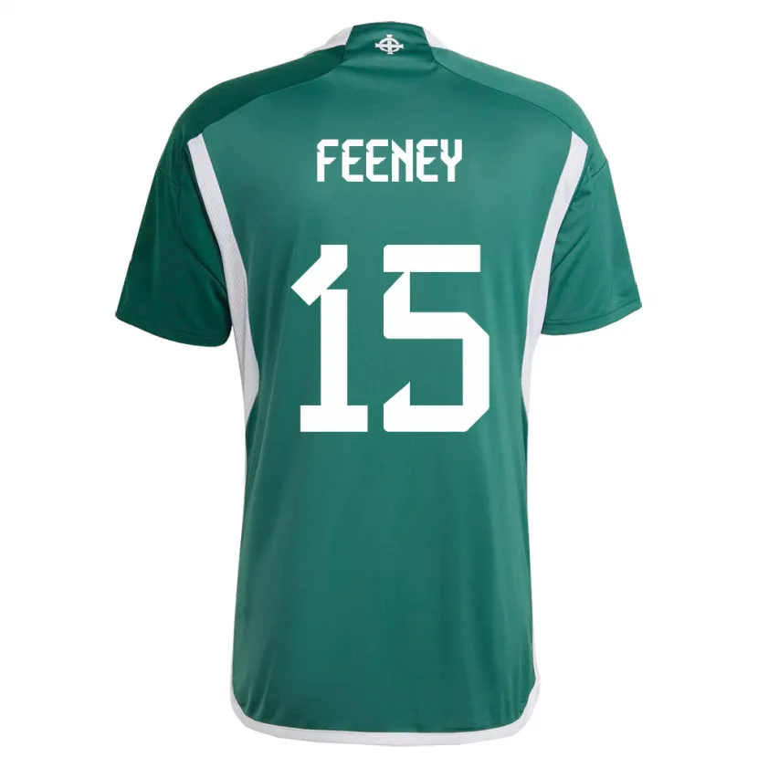 Danxen Hombre Camiseta Irlanda Del Norte George Feeney #15 Verde 1ª Equipación 24-26 La Camisa México