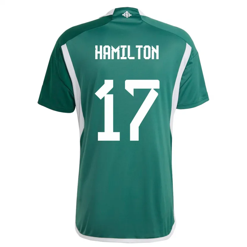 Danxen Hombre Camiseta Irlanda Del Norte Caragh Hamilton #17 Verde 1ª Equipación 24-26 La Camisa México