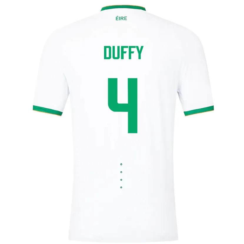 Danxen Hombre Camiseta Irlanda Shane Duffy #4 Blanco 2ª Equipación 24-26 La Camisa México
