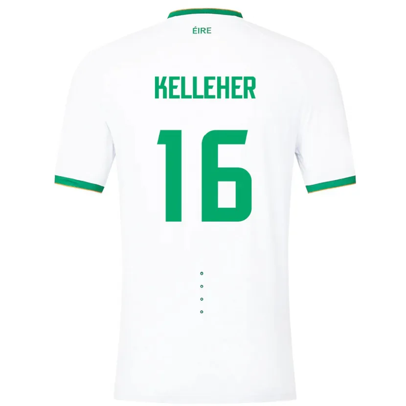 Danxen Hombre Camiseta Irlanda Caoimhín Kelleher #16 Blanco 2ª Equipación 24-26 La Camisa México