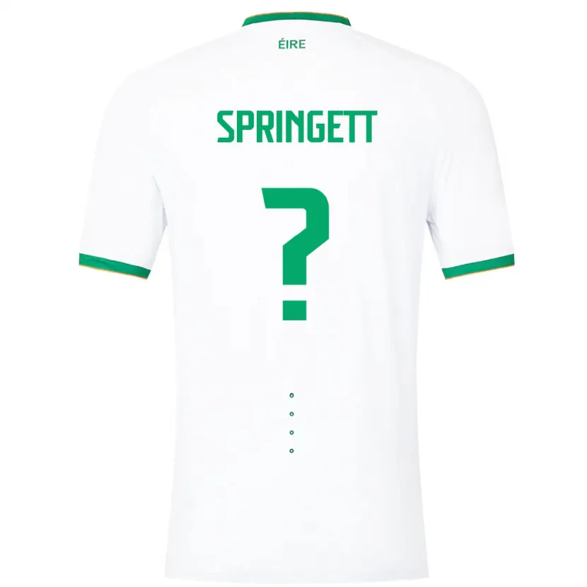 Danxen Hombre Camiseta Irlanda Tony Springett #0 Blanco 2ª Equipación 24-26 La Camisa México