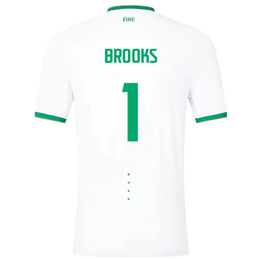 Danxen Hombre Camiseta Irlanda Tiernan Brooks #1 Blanco 2ª Equipación 24-26 La Camisa México