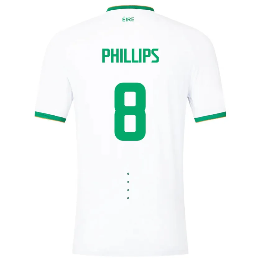 Danxen Hombre Camiseta Irlanda Killian Phillips #8 Blanco 2ª Equipación 24-26 La Camisa México