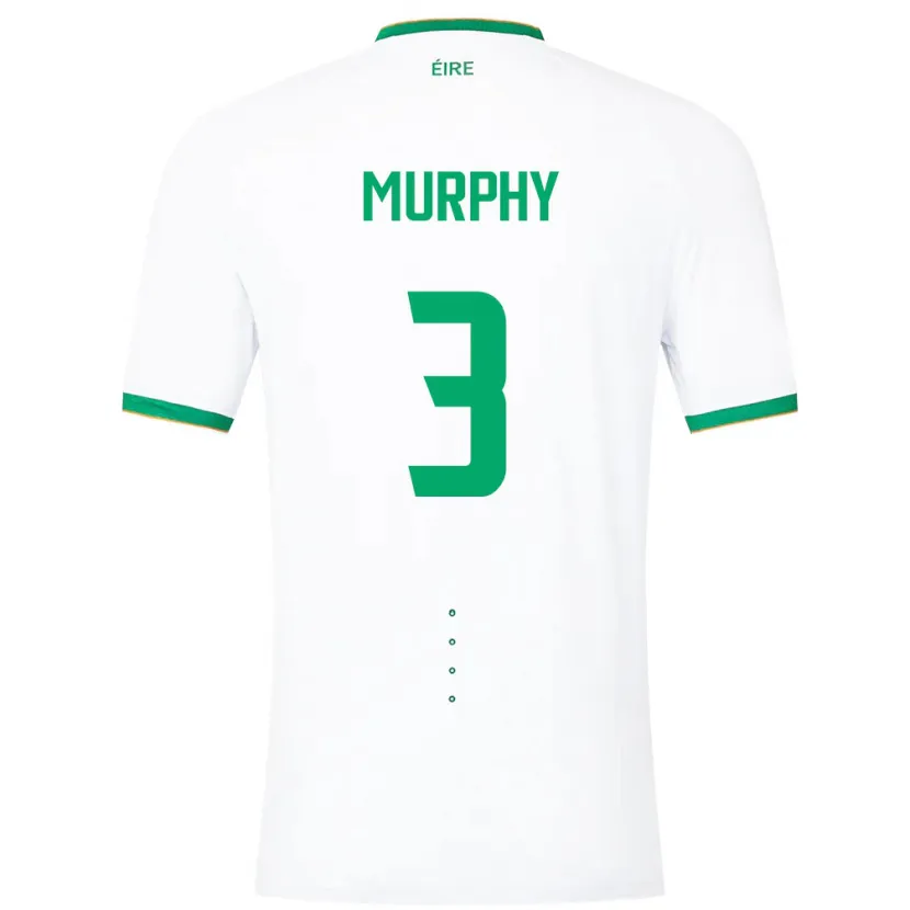 Danxen Hombre Camiseta Irlanda Alex Murphy #3 Blanco 2ª Equipación 24-26 La Camisa México