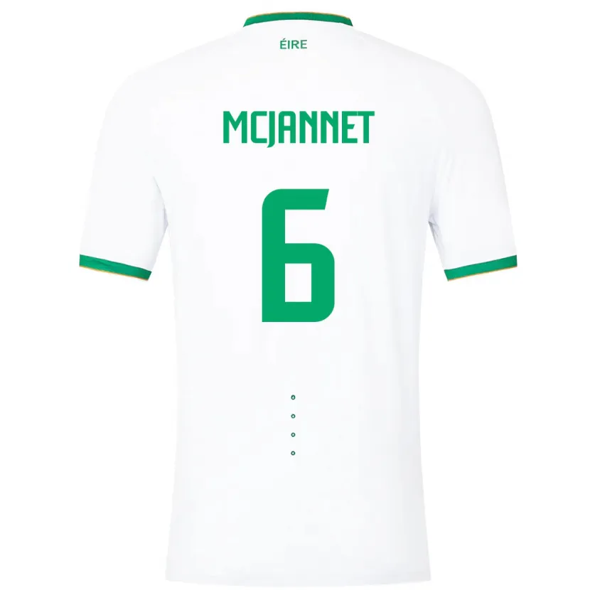 Danxen Hombre Camiseta Irlanda Ed Mcjannet #6 Blanco 2ª Equipación 24-26 La Camisa México