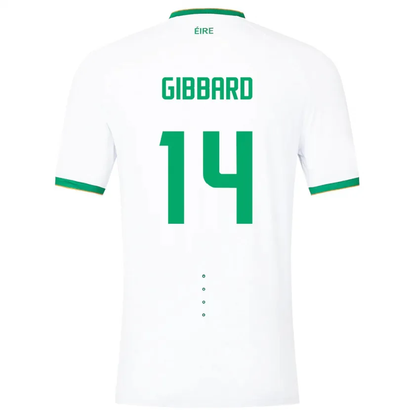 Danxen Hombre Camiseta Irlanda Joseph Gibbard #14 Blanco 2ª Equipación 24-26 La Camisa México