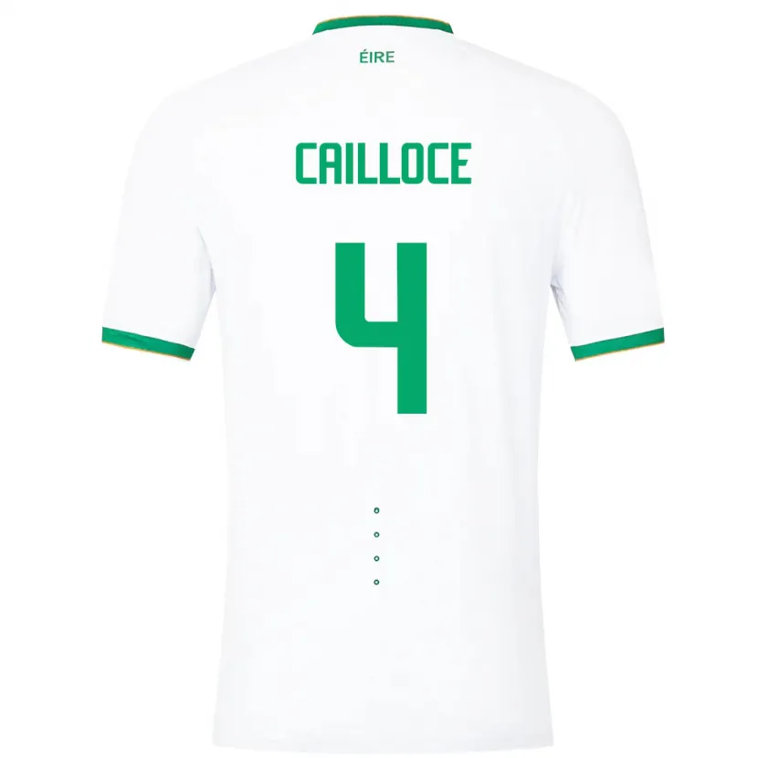 Danxen Hombre Camiseta Irlanda Luca Cailloce #4 Blanco 2ª Equipación 24-26 La Camisa México