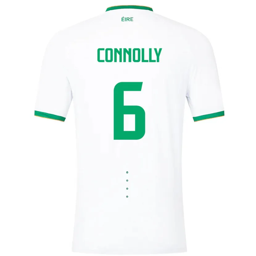Danxen Hombre Camiseta Irlanda Megan Connolly #6 Blanco 2ª Equipación 24-26 La Camisa México