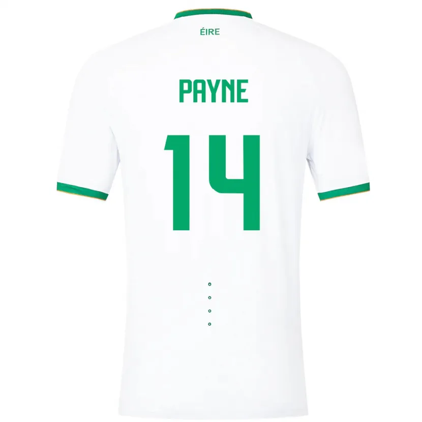 Danxen Hombre Camiseta Irlanda Heather Payne #14 Blanco 2ª Equipación 24-26 La Camisa México