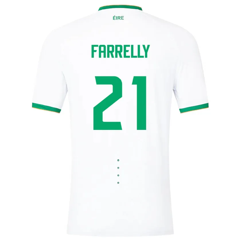 Danxen Hombre Camiseta Irlanda Sinead Farrelly #21 Blanco 2ª Equipación 24-26 La Camisa México