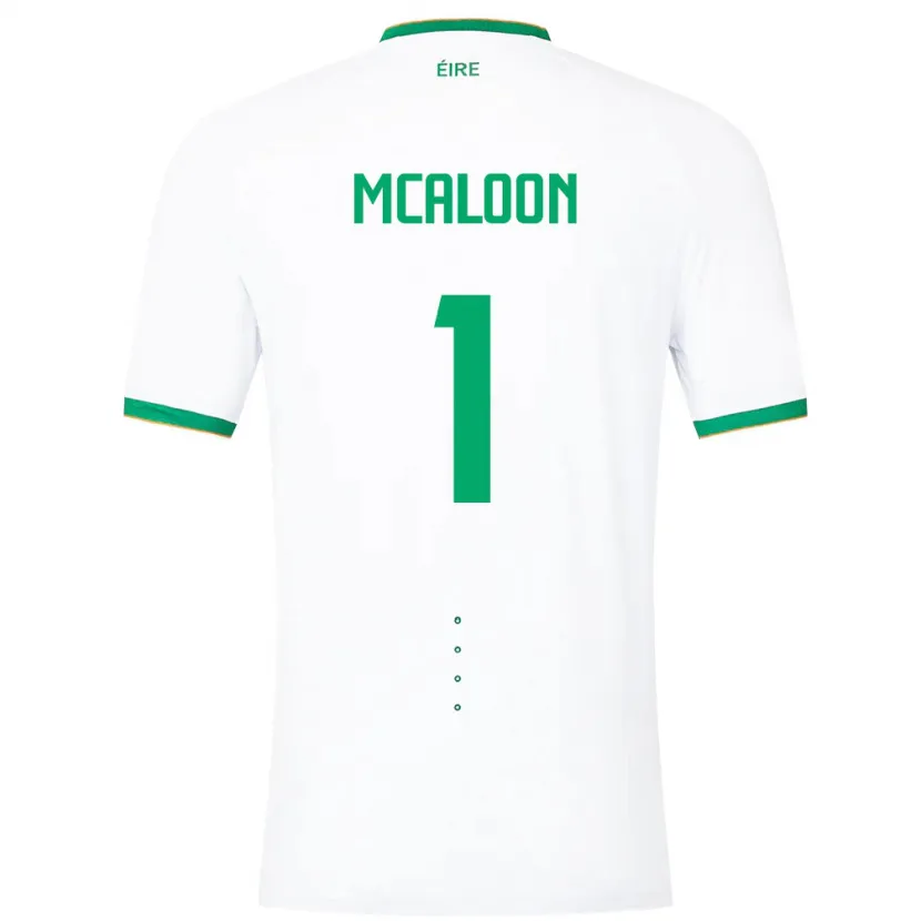 Danxen Hombre Camiseta Irlanda Naoisha Mcaloon #1 Blanco 2ª Equipación 24-26 La Camisa México