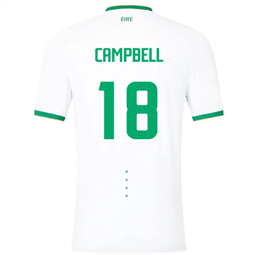 Danxen Hombre Camiseta Irlanda Megan Campbell #18 Blanco 2ª Equipación 24-26 La Camisa México