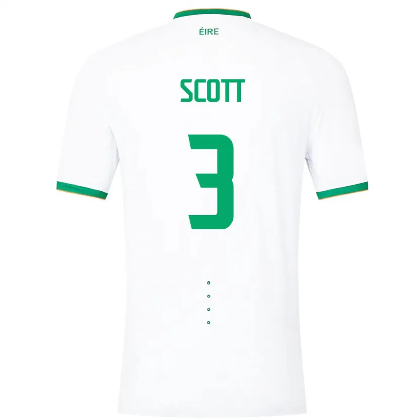 Danxen Hombre Camiseta Irlanda Harriet Scott #3 Blanco 2ª Equipación 24-26 La Camisa México