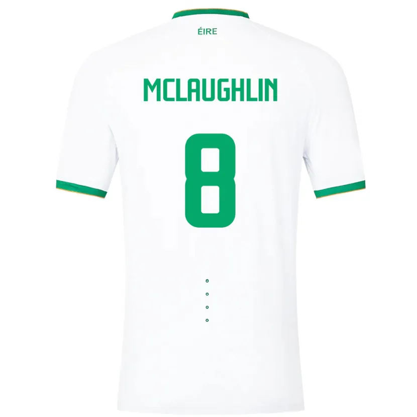 Danxen Hombre Camiseta Irlanda Roma Mclaughlin #8 Blanco 2ª Equipación 24-26 La Camisa México