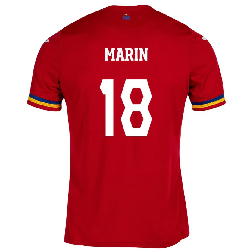 Danxen Hombre Camiseta Rumania Răzvan Marin #18 Rojo 2ª Equipación 24-26 La Camisa México