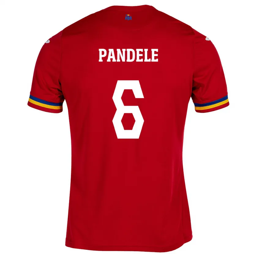 Danxen Hombre Camiseta Rumania Andrei Pandele #6 Rojo 2ª Equipación 24-26 La Camisa México