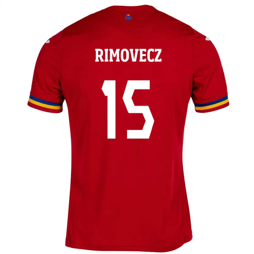 Danxen Hombre Camiseta Rumania Sergiu Rimovecz #15 Rojo 2ª Equipación 24-26 La Camisa México
