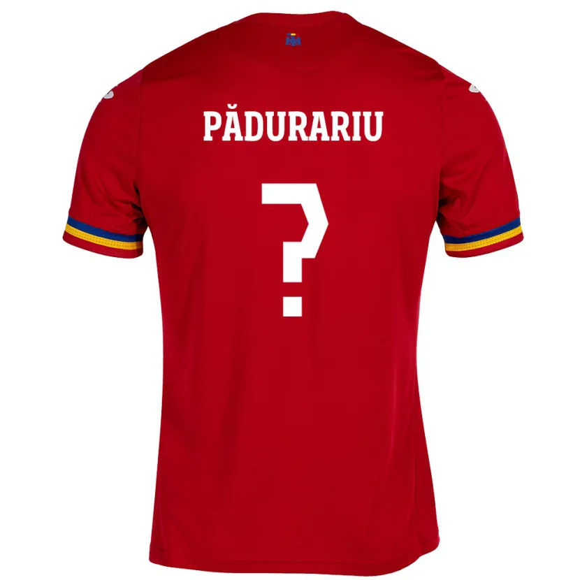 Danxen Hombre Camiseta Rumania Ricardo Pădurariu #0 Rojo 2ª Equipación 24-26 La Camisa México