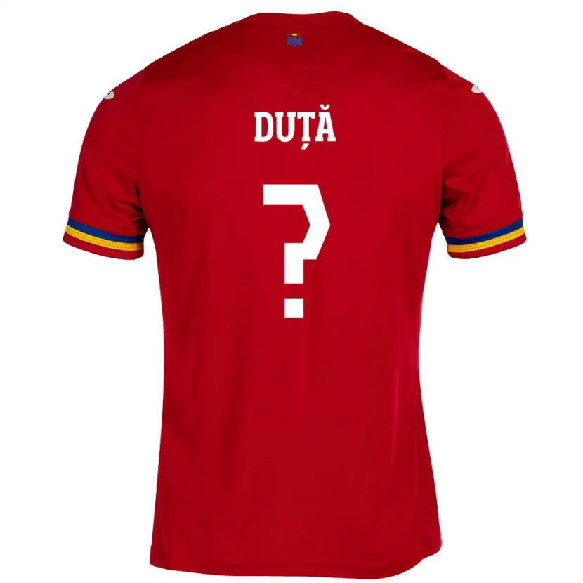 Danxen Hombre Camiseta Rumania Andrei Duță #0 Rojo 2ª Equipación 24-26 La Camisa México