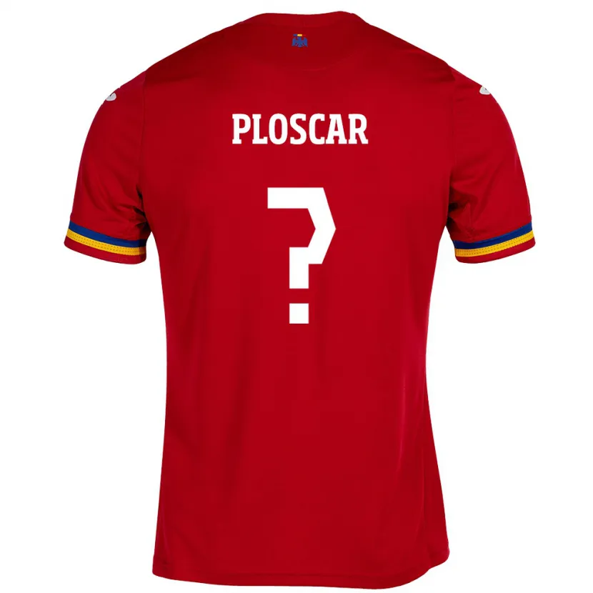 Danxen Hombre Camiseta Rumania Robert Ploscar #0 Rojo 2ª Equipación 24-26 La Camisa México