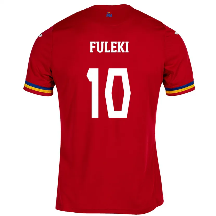 Danxen Hombre Camiseta Rumania Samuel Fuleki #10 Rojo 2ª Equipación 24-26 La Camisa México