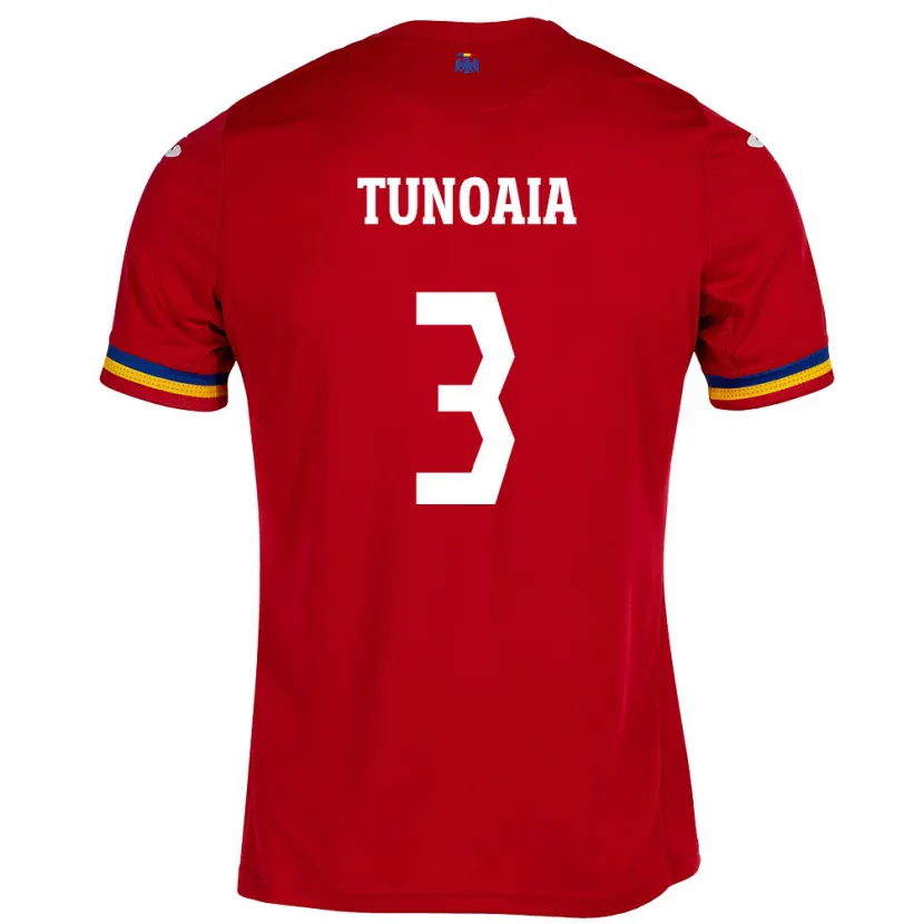 Danxen Hombre Camiseta Rumania Alexandra Tunoaia #3 Rojo 2ª Equipación 24-26 La Camisa México