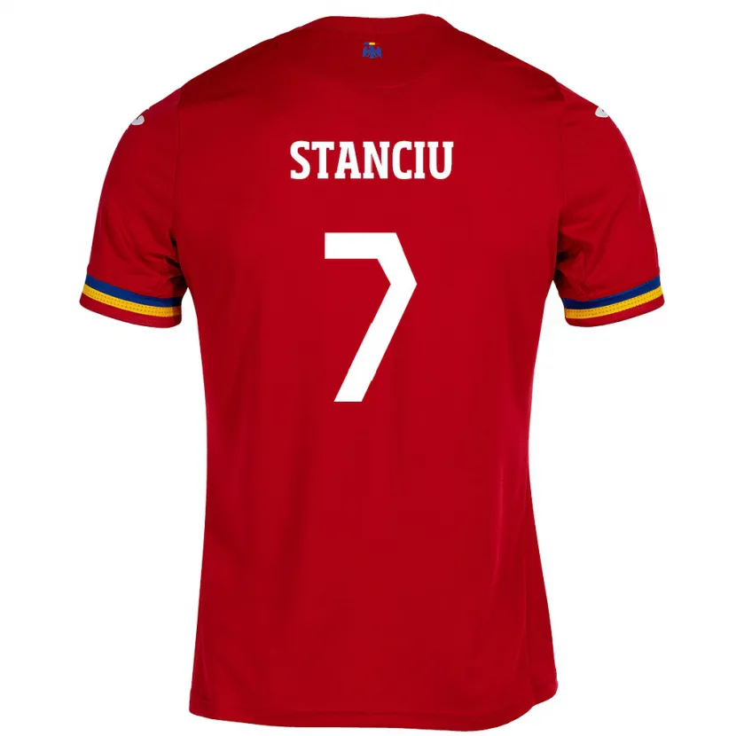 Danxen Hombre Camiseta Rumania Ana Maria Stanciu #7 Rojo 2ª Equipación 24-26 La Camisa México