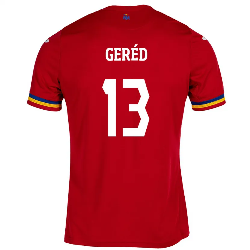 Danxen Hombre Camiseta Rumania Erika Geréd #13 Rojo 2ª Equipación 24-26 La Camisa México
