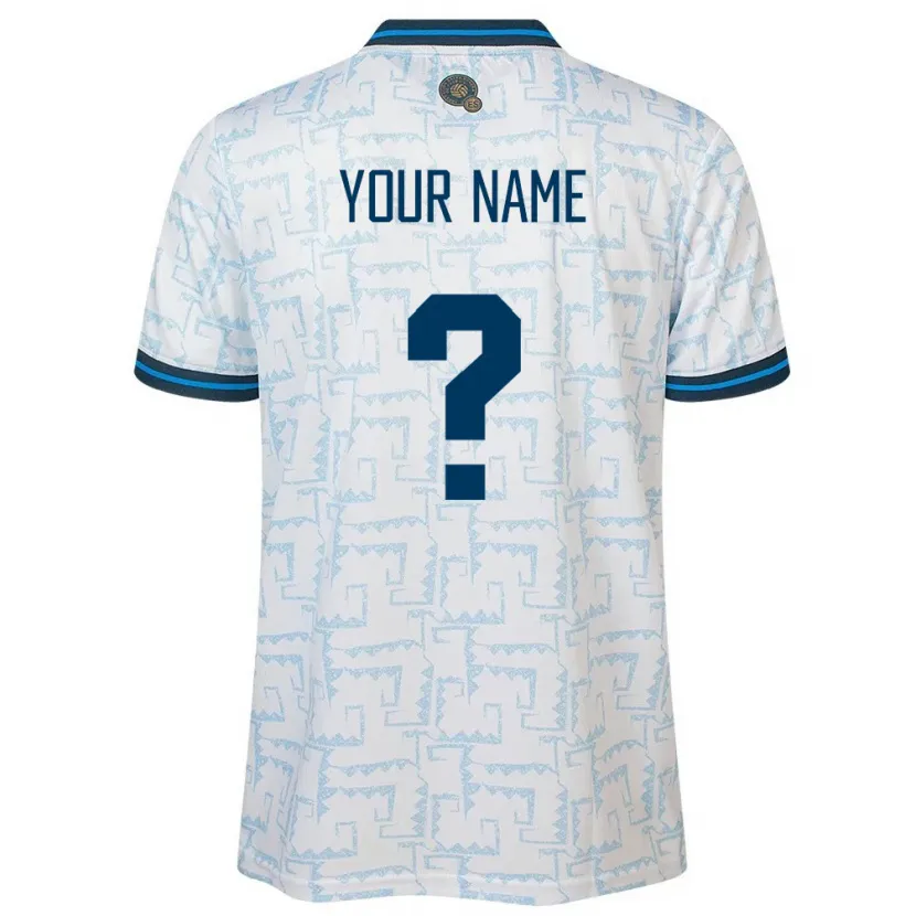Danxen Hombre Camiseta El Salvador Su Nombre #0 Blanco 2ª Equipación 24-26 La Camisa México